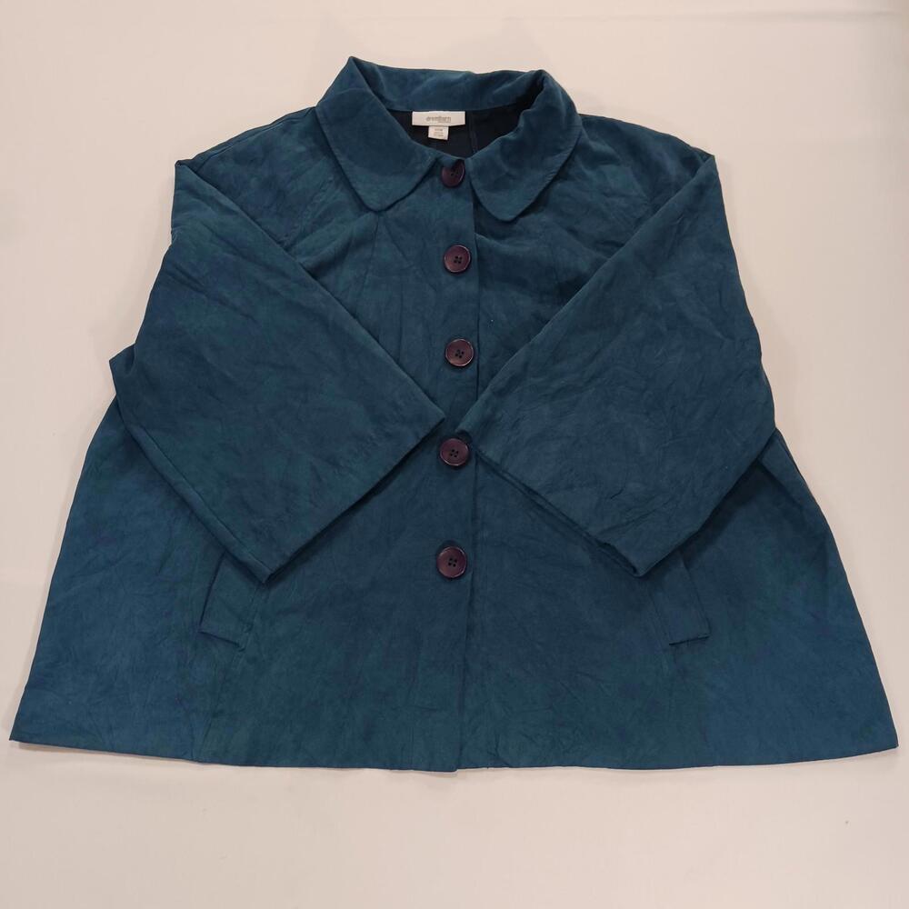 Dressbarn RN#122878 Women’s Blue 5-Button Front 3/4 Sleeve Jacket Size 20W